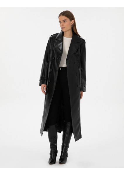 Kadın Siyah Regular Fit Kaban 50310283-VR046 fırsatları
