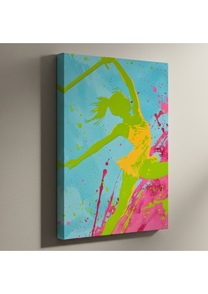 Soyut Pop Art Stili Bale Dansçısı İllüstrasyon Tablosu