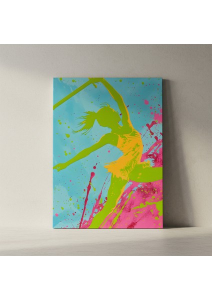 Soyut Pop Art Stili Bale Dansçısı İllüstrasyon Tablosu fiyatları