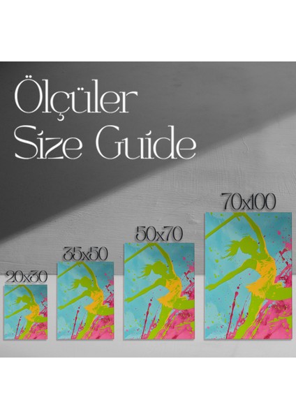 Soyut Pop Art Stili Bale Dansçısı İllüstrasyon Tablosu modelleri