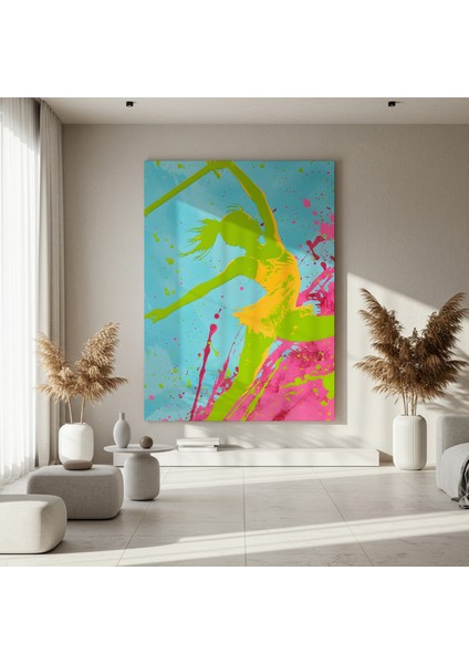 Soyut Pop Art Stili Bale Dansçısı İllüstrasyon Tablosu fırsatları