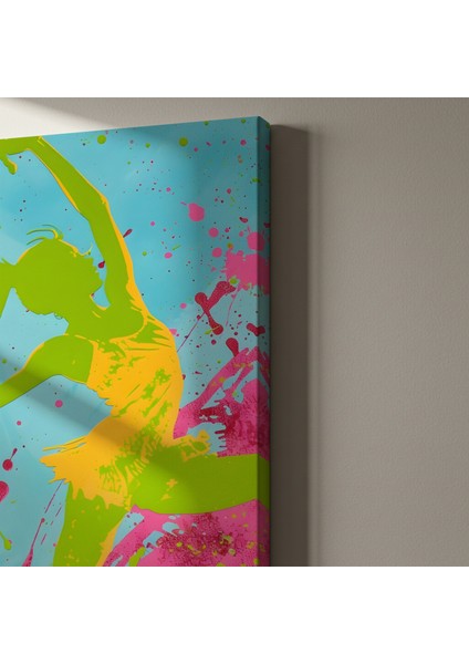 Soyut Pop Art Stili Bale Dansçısı İllüstrasyon Tablosu indirimleri