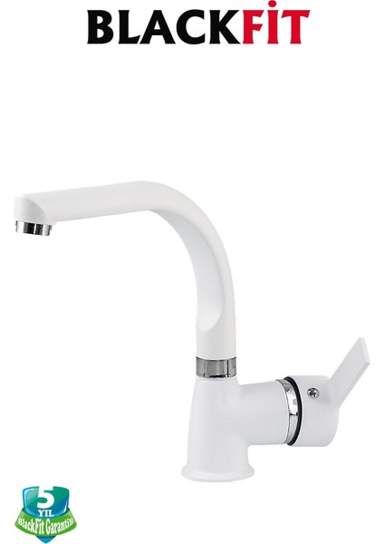 Beyaz Delta Lavabo Bataryası Banyo Bataryası Çift Su Girişli Lavabo Musluğu Çeşme 5 Yıl Garantili