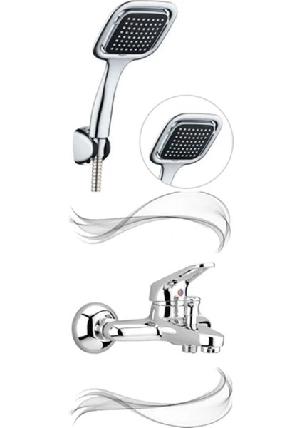 Banyo Bataryası Duş Seti Kare Siyah Duş Başlığı Batarya Seti / 5 Yıl Garantili modelleri