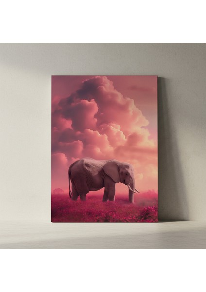 Pembe Gökyüzü ve Fil Soyut Sanat Tablosu fiyatları
