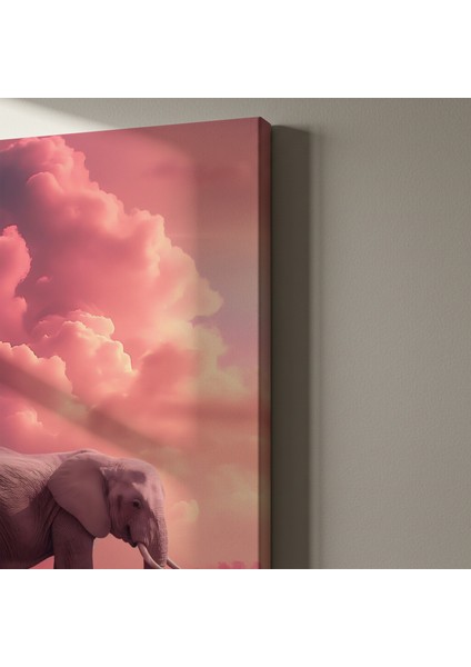 Pembe Gökyüzü ve Fil Soyut Sanat Tablosu indirimleri