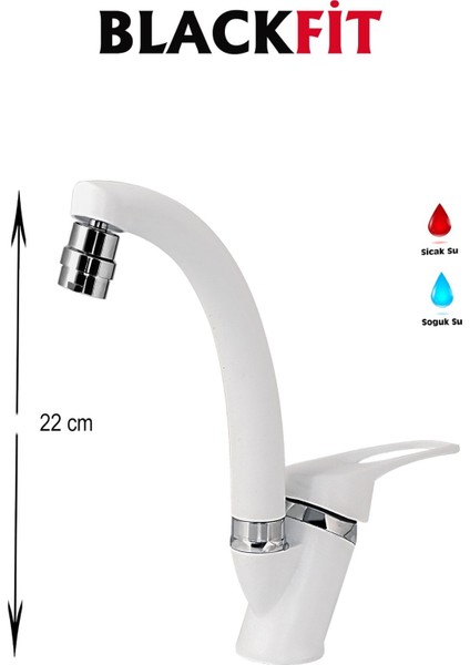 Beyaz Mix Oynar Başlıklı Lavabo Bataryası Çift Su Grişli Çeşme Banyo Musluğu Mutfak Çeşmesi modelleri