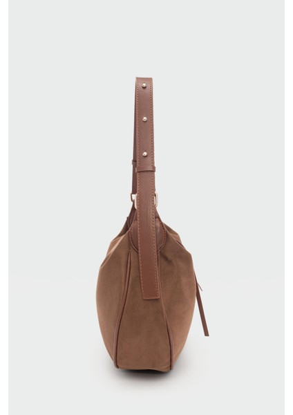 Poppin Süet Omuz Çantası Taba modelleri