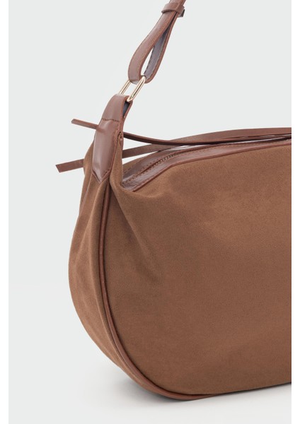 Poppin Süet Omuz Çantası Taba fırsatları