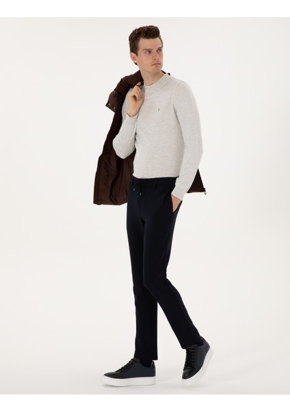 Erkek Lacivert Slim Fit Kanvas Pantolon 50309926-VR033 modelleri