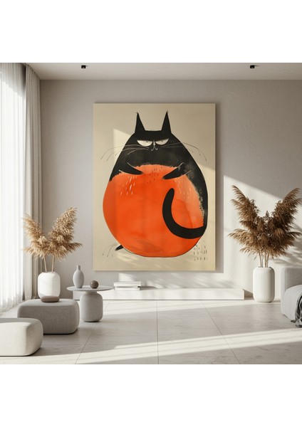 Kedi İllüstrasyonu Soyut Sanat Tablosu fırsatları