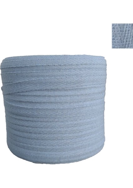 Balıksırtı Ekstrafor Açık Mavi Pamuklu Dar Dokuma Şerit 1 cm En 200 M Hobi Dikiş Malzemesi Mont ve Kaban Kenarı