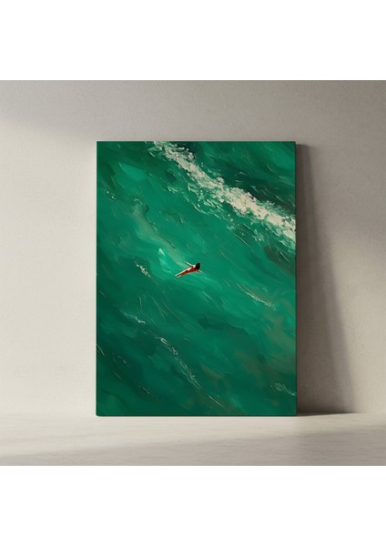 Akrilik Boya Tekniğiyle Gerçekleştirilmiş Soyut Deniz Manzarası Tablosu fiyatları