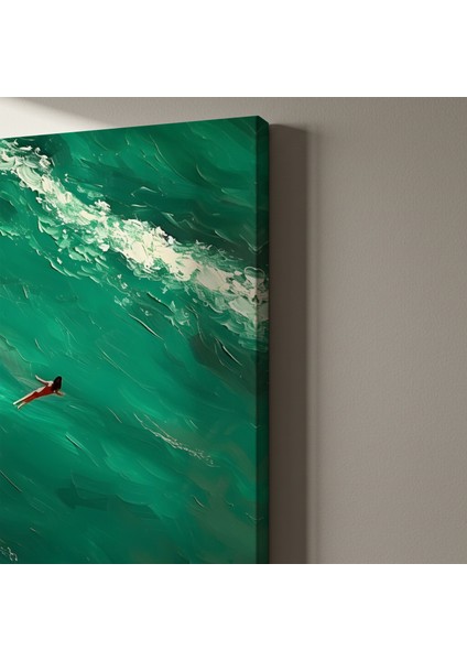 Akrilik Boya Tekniğiyle Gerçekleştirilmiş Soyut Deniz Manzarası Tablosu indirimleri