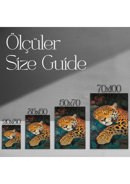 Yatakta Uyuyan Jaguar İllüstrasyon Tablosu modelleri
