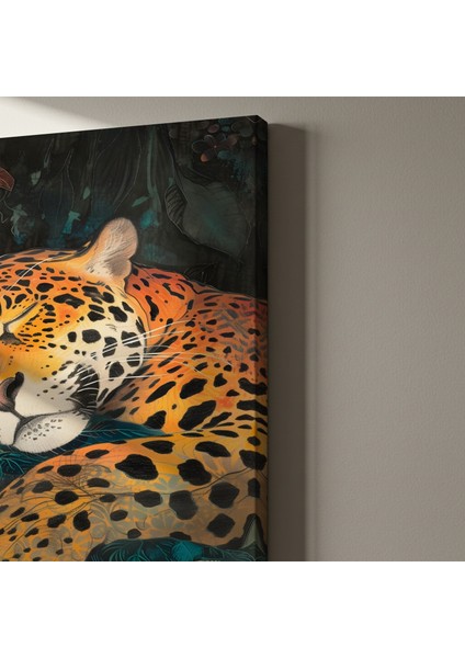 Yatakta Uyuyan Jaguar İllüstrasyon Tablosu indirimleri