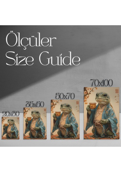 Japon Tarzı Kaplumbağa Illüstrasyon Tablosu modelleri