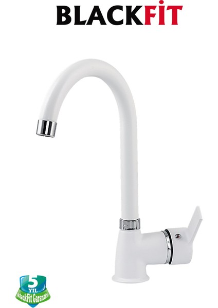 Beyaz Delta Eviye Bataryası Mutfak Bataryası Çift Su Girişli Mutfak Musluğu 5 Yıl Garantili