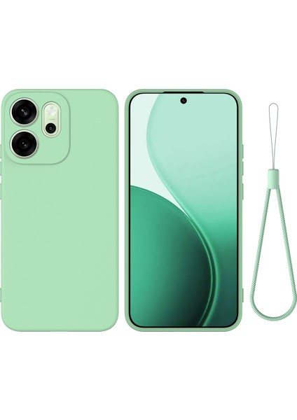 Oppo RENO14 F 5g Sıvı Silikon Kılıf Telefon Arka Kapağı El Kayışı ile (Yurt Dışından)