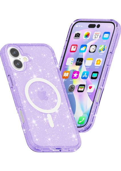 iPhone 17 Simli Toz Pc + Tpu Telefon Kılıfı Magsafe ile Uyumlu (Yurt Dışından) modelleri