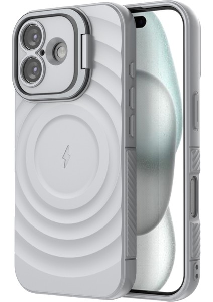 iPhone 17 Pc Kickstand Dalgalı Doku Tpu Telefon Kılıfı Magsafe ile Uyumlu (Yurt Dışından) modelleri