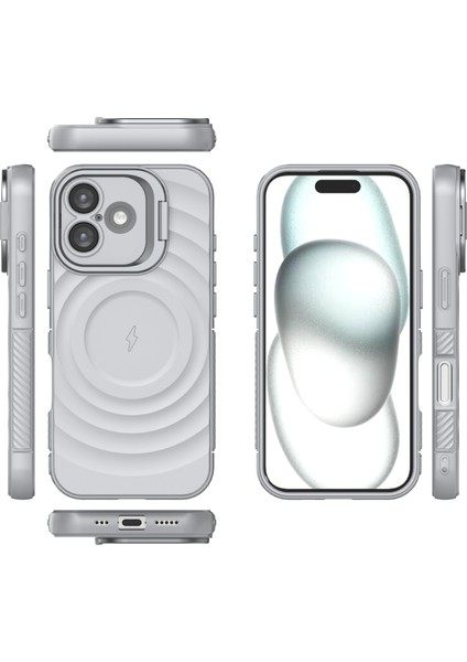iPhone 17 Pc Kickstand Dalgalı Doku Tpu Telefon Kılıfı Magsafe ile Uyumlu (Yurt Dışından) fırsatları