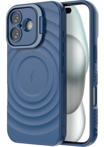 iPhone 17 Pc Kickstand Dalgalı Doku Tpu Telefon Kılıfı Magsafe ile Uyumlu (Yurt Dışından) modelleri