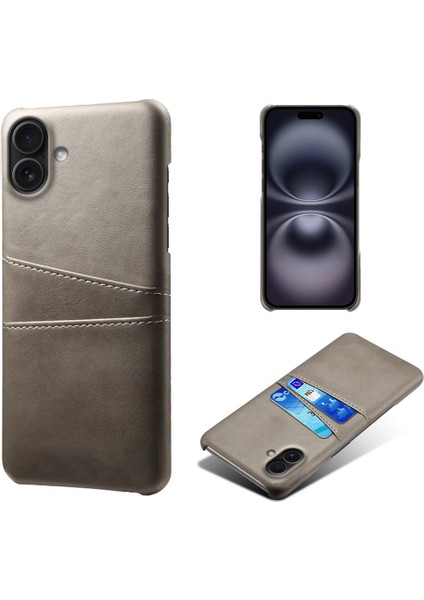 iPhone 17 Çift Kart Yuvalı Pu Deri + Sert Pc Telefon Kılıfı (Yurt Dışından)