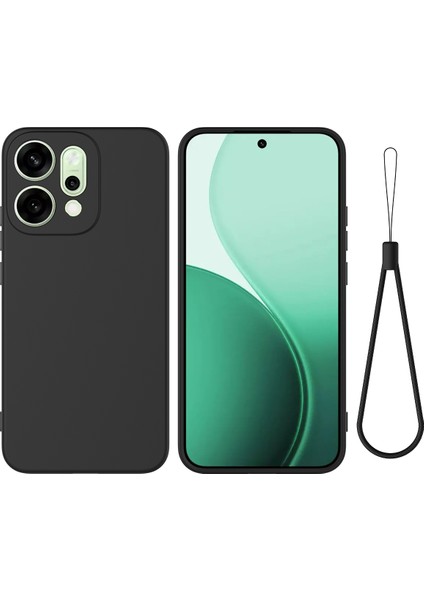 Oppo RENO14 Pro 5g Sıvı Silikon Kılıf Telefon Arka Kapağı El Kayışı ile (Yurt Dışından)