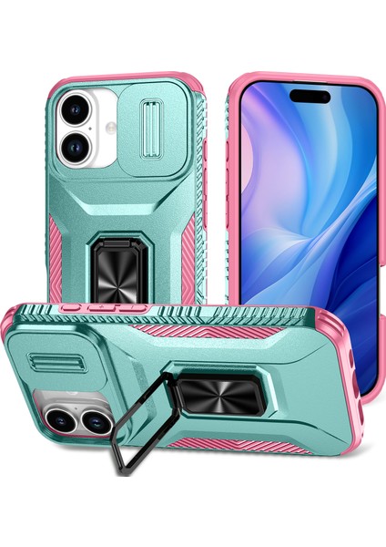 iPhone 17 Camshield Kickstand Tpu + Pc Kaymaz Telefon Kılıfı (Yurt Dışından)