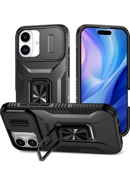 iPhone 17 Camshield Kickstand Tpu + Pc Kaymaz Telefon Kılıfı (Yurt Dışından)