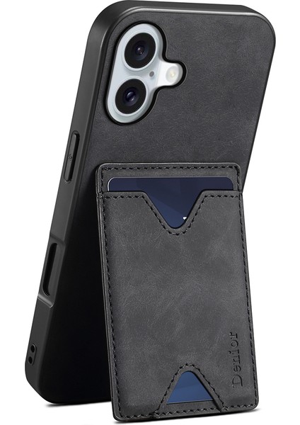 iPhone 17 Kartlık Ayaklı Deri + Pc + Tpu Telefon Kılıfı (Yurt Dışından)