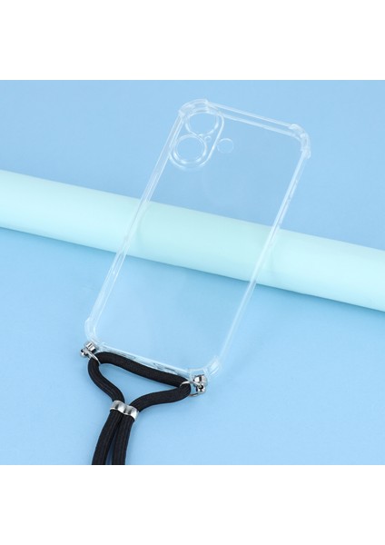 iPhone 17 Güçlendirilmiş Köşeli Tpu Şeffaf Telefon Kılıfı ve Kordonu (Yurt Dışından) fiyatları
