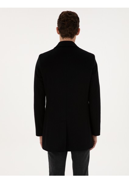 Erkek Siyah Ex. Slim Fit Kaşe Kaban 50314200-VR046 indirimleri