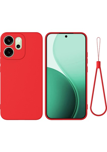 Oppo RENO14 F 5g Sıvı Silikon Kılıf Telefon Arka Kapağı El Kayışı ile (Yurt Dışından)