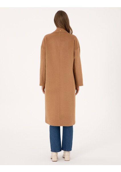 Kadın Camel Comfort Fit Kaşe Kaban 50308955-VR015 fırsatları