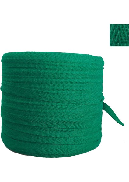 Pamuklu Dar Dokuma Yeşil Balıksırtı Ekstrafor Şerit 1 cm En 200 M Mont Kaban Kenarı Hobi Dikiş Malzemesi