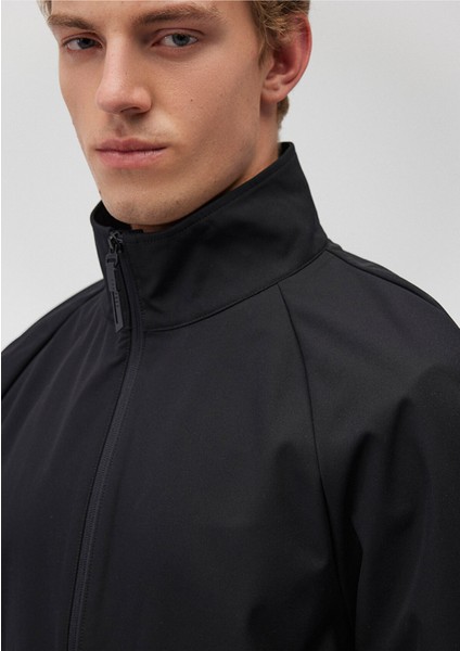 Su İtici Dik Yaka Siyah Ceket 0110361-900