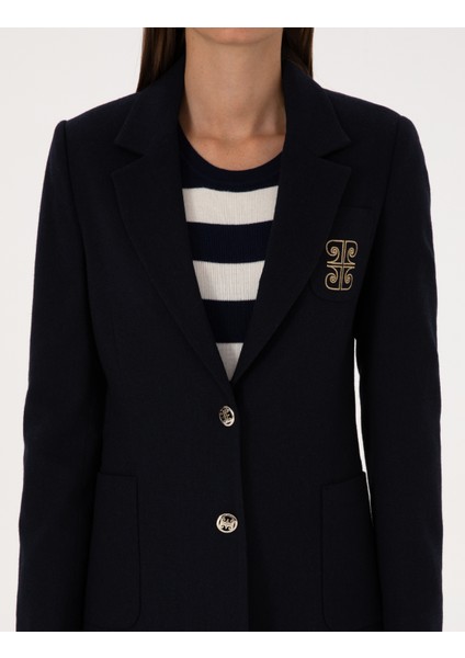 Kadın Lacivert Slim Fit Ceket 50310085-VR033