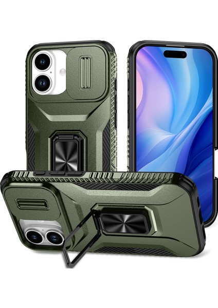 iPhone 17 Camshield Kickstand Tpu + Pc Kaymaz Telefon Kılıfı (Yurt Dışından)