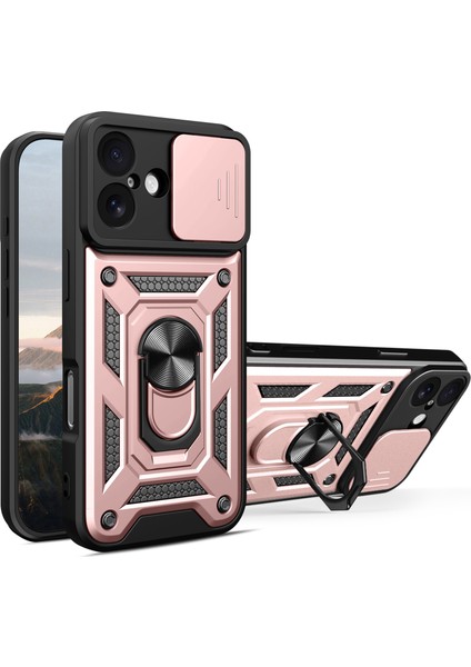 iPhone 17 Pc + Kayar Kamera Kapaklı Tpu Destekli Telefon Kılıfı (Yurt Dışından)