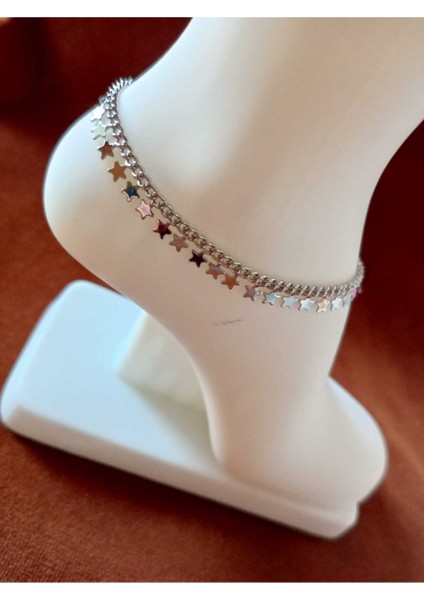 Çelik Gümüş Renk Yıldız Halhal fiyatları