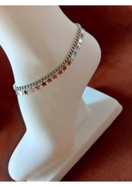 Çelik Gümüş Renk Yıldız Halhal modelleri