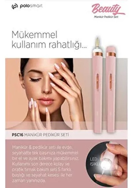 LED Işıklı Şarjlı Tırnak Törpüsü Manikür Seti Taşınanilir Mini Çanta Hediyeli 5 Ad Başlık Uç fiyatları