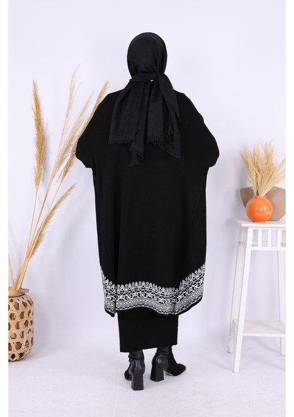 17017 Etnik Desen Panço Siyah fırsatları