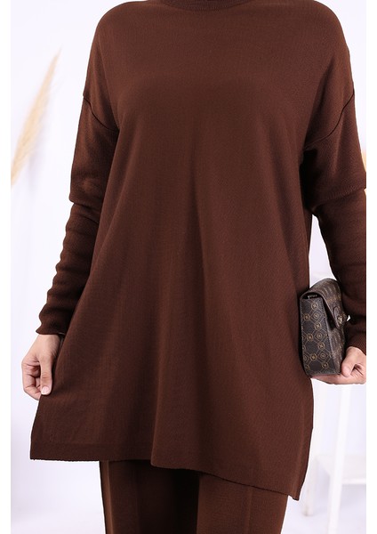 Triko Tunik Pantolon Takım 17035 Kahverengi indirimleri