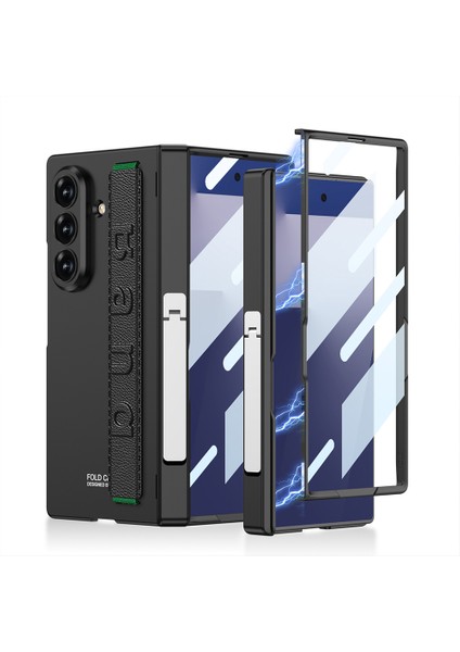 Galaxy Z Fold 7 Kılıf Zore Kıpta Kpt-01 Standlı Kapak - Siyah