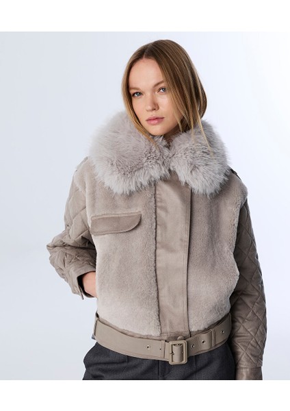 Suni Kürklü ve Kemerli Mont TW6240012287005