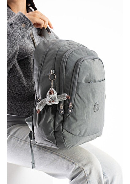 Mega Boy Gri Unisex Ayarlanabilir Ortapedik Askılı Çok Bölmeli Okul Çantası