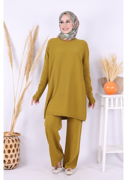 Triko Tunik Pantolon Takım 17035 Yağ Yeşili